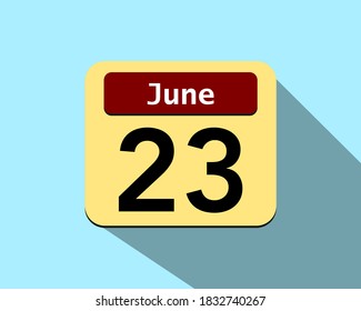 23  June - Vector art of an icon of a calendar