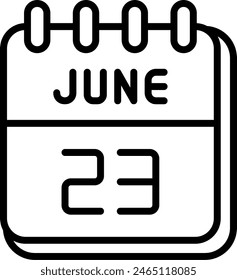 23 June Vector Line Icon Design