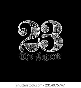 23 el número de leyenda vintage vector