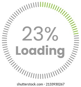 23% Loading. 23% circle diagrams Infographics vector, 23 Percentage ready to use for web design ux-ui