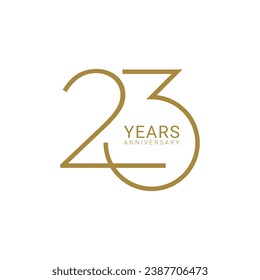 23 logo, 23 Years Anniversary Logo, 23 birthday,  Vector Template Design element for invitation, wedding, jubilee and greeting card illustration.