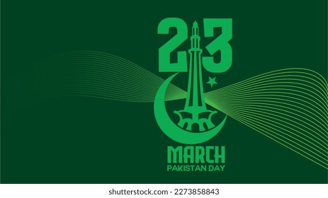 23 March 1940 "Pakistan Resolution Day" design vector illustration.