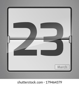 23 March counter calendar. Calendar Days Of Year Set 1