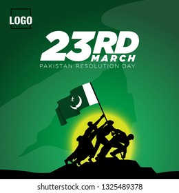 23 March. Pakistan Day. Celebration Card. Creative a beautiful background for Independence Day. Pakistay day background. Happy Pakistan's Resolution Day 23rd March 1940. Vector Illustration - Vector