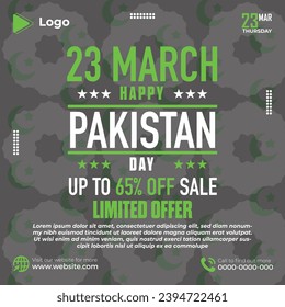 23 march pakistan day social media facebook post | pakistanday banner design | promotion 23 march pakistan day instagram post | president pakistan day template | limited offer post, 14 august poster