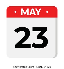 23 may calendar icon, vector illustration