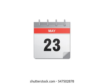 23 May calendar vector illustration on white background