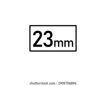Ilustración vectorial de 23 milímetros, tamaño de 23 mm