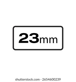modelo de tamanho de ilustração de vetor de ícone de 23 milímetros