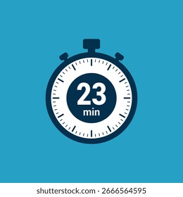 23 min símbolo de diseño de Ilustración vectorial de tiempo de reloj