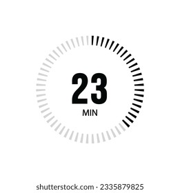 23 Minuten Timer-Uhr. 23 Min. Stoppuhr Icon Countdown Zeit digitale Stopp Chronometer.