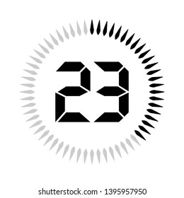 The 23 minutes or seconds, stopwatch vector icon, digital timer. clock and watch, timer.