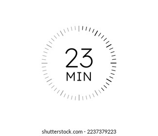 23 minutes timers Clocks, Timer 23 min icon vector