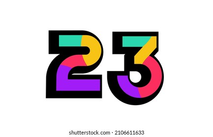 23 New Number Modern Fresh Color Youth