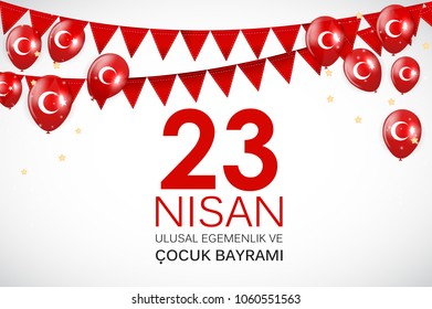 23 nisan cocuk baryrami. Translation: Turkish April 23 Childrens Day Vector Illustration EPS10