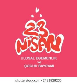 23 Nisan Cocuk Bayram Vektor-Illustration. (23. April, nationale Souveränität und Kindertag Türkei-Feierkarte.)