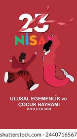 23 nisan cocuk bayram vector illustration. (23 April, National Sovereignty and Children’s Day Turkey celebration card.)