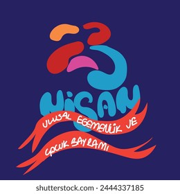23 Ilustración vectorial nisan cocuk bayram. (23 de abril, tarjeta de celebración del Día Nacional de la Soberanía y los Niños de Turquía).