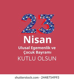 23 Nisan Cocuk Bayram Vektorillustration. (23. April, nationale Souveränität und Kindertag Türkei-Feierkarte.)
