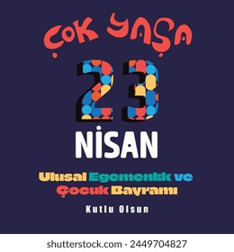 23 nisan cocuk bayram vector illustration. (23 April, National Sovereignty and Children’s Day Turkey celebration card.)