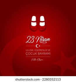 23 nisan cocuk bayrami vector illustration. (23 April, National Sovereignty and Children’s Day Turkey celebration card.)