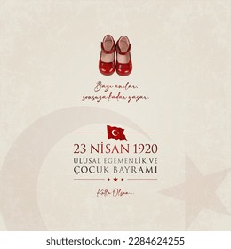 23 nisan cocuk bayrami vector illustration. (23 April, National Sovereignty and Children’s Day Turkey celebration card.)