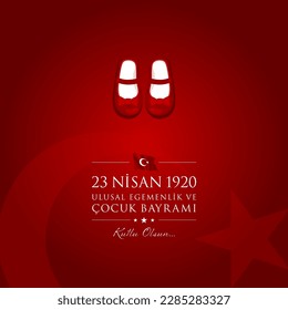 23 nisan cocuk bayrami vector illustration. (23 April, National Sovereignty and Children’s Day Turkey celebration card.)