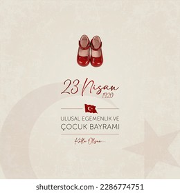23 nisan cocuk bayrami vector illustration. (23 April, National Sovereignty and Children’s Day Turkey celebration card.)