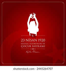 23 nisan cocuk bayrami vector illustration. (23 April, National Sovereignty and Children’s Day Turkey celebration card.)