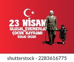 23 Nisan Ulusal Egemenlik ve Çocuk Bayramı
Turkish text on Turkish flag. Translation: 23 April4ed Happy National Sovereignty and Children
