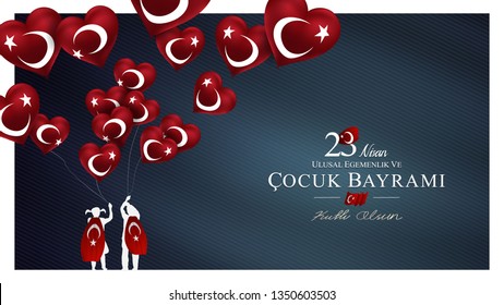 23 nisan ulusal egemenlik ve cocuk bayrami vector illustration. (23 April, National Sovereignty and Children’s Day)