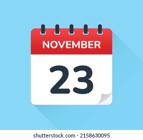 23. November - Kalendersymbol - Vektorgrafik