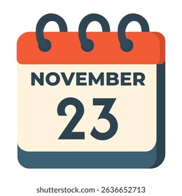 23 november calendar vector on white background
Vector calendar with date