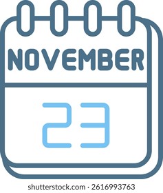 23 November Line Two Colour Icon