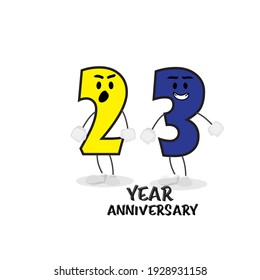 23 NUMBER CUTE YEAR ANNIVERSARY CELEBRATION DESIGN VECTOR TEMPLATE ILLUSTRATION