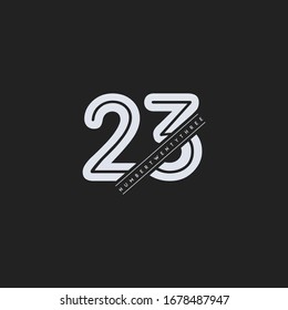 23 number design abstract elegant letter design icon vector