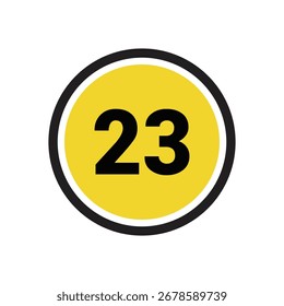 Icono de número 23 Vector de diseño de contorno símbolo o ilustración
