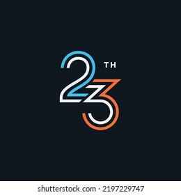 23 number modern lines logo icon sign design vector illustration