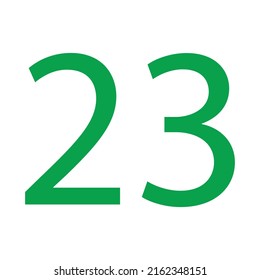 23 NUMBER SIMPLE CLIP ART VECTOR ILLUSTRATION