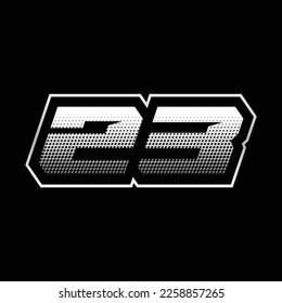 Inspiración De Plantilla De Diseño De Logotipo De Velocidad Número 23, Ilustración Vector Para Pegatinas, Carreras.