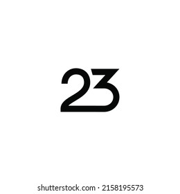 23 number twenty three minimal logo vector illustration