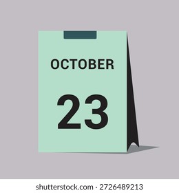 23 october calendar date icon minimal desk calendar vector illustration