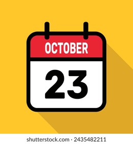 23 October Calendar Vector illustration background design.