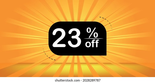 23% off - orange and black banner - 
twenty-three percent discount banner for big sales.