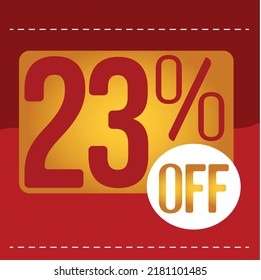 23% off. red and orange banner with floating balloon for promotions and offers
