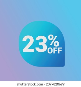 23% off Sale banner offer ad discount promotion vector banner. price discount offer. season sale promo sticker colorful background