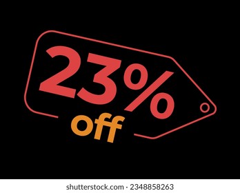 23% off. Sale and discount labels. Discount price icon. %Off. percent sales. Vector Illustration. Image for sale, image for promotion. Im