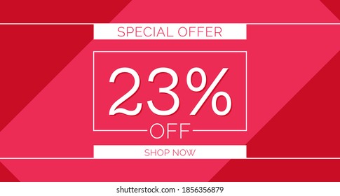 23% off special offer banner, 23% off simple banner design