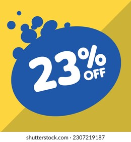 23% per center, percentage number in a colored circle, promotion, big sale, colorful background