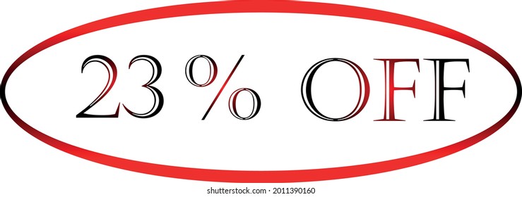 23 % Rabatt auf das rote Vektorsymbol. Discount-Symbol, Discount-Promotion, Sale-Rabatt-Angebot, Marketing-Werbung, Superverkauf.